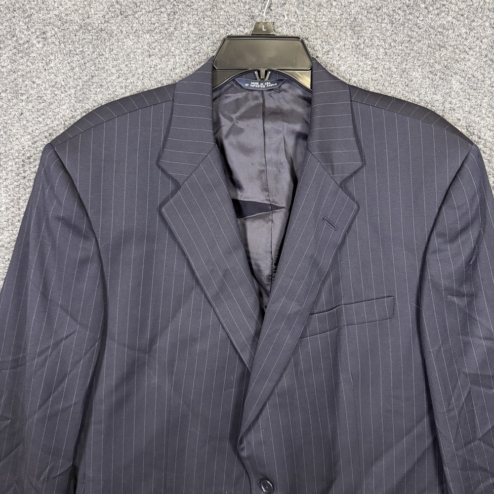 Brooks Brothers 42R Navy Pinstripe Blazer Super 110s Merino Wool Made USA